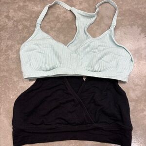 Auden and Kindred Bravely nursing bras black light blue medium